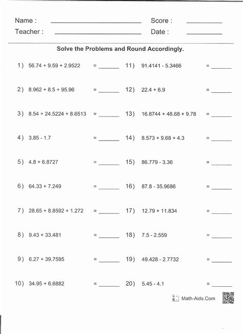 50 Sig Figs Worksheet With Answers