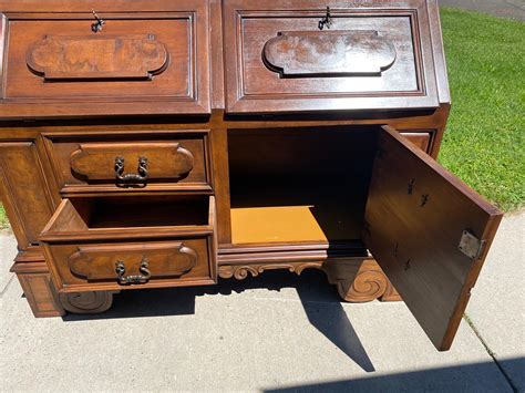 Mid century vintage Italian renaissance revival secretaries desk For ...