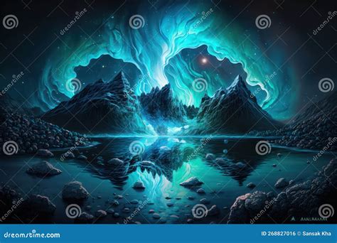 Aurora water magic stock illustration. Illustration of water - 268827016