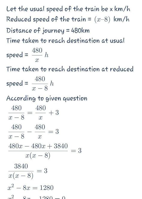 25. A train travels 480 km at a uniform speed. If the speed had been ...