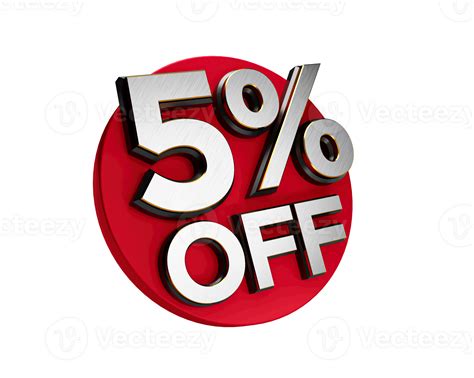 5 Percent off 3d Sign on White Special Offer 5 Discount Tag flasher ...