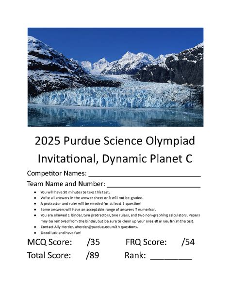 Dynamic Planet C Test - Science Olympiad Final Exam Notes - Studocu