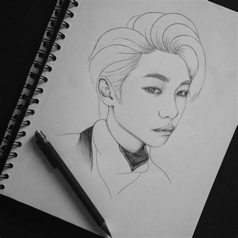 felix Stray Kids Line Art Drawing - Kari Lalk