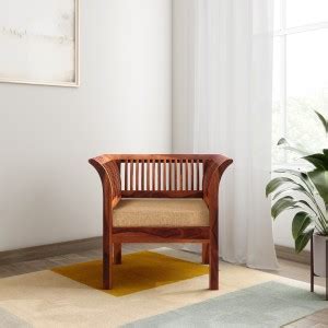 Induscraft Wooden Daisy Sheesham Fabric 1 Seater Sofa Price in India ...