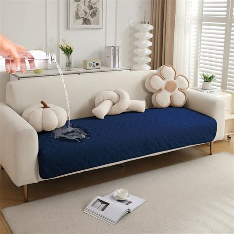 HOKIPO Waterproof + Anti-Slip + Quick Dry Sofa Seat Mats, Navy Blue ...