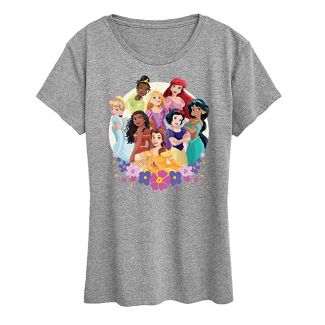 Disney Princess - Group Floral - Women's Short Sleeve Graphic T-Shirt ...