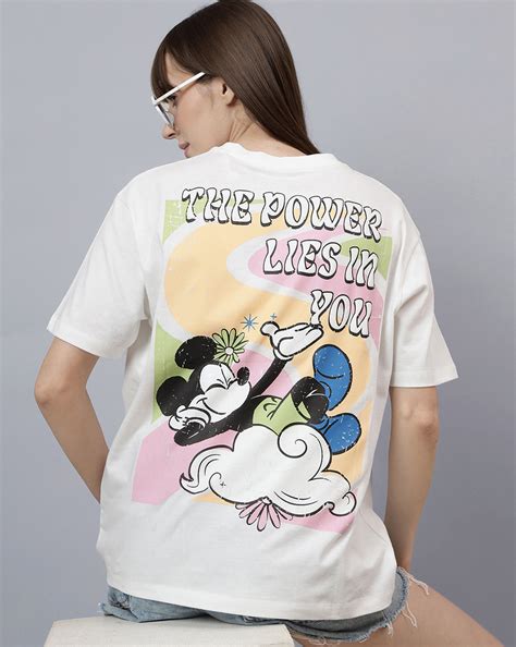 Mickey & Friends Printed Oversized Tshirt For Women – Free Authority