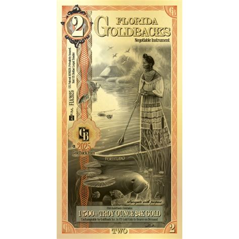 2 Florida Goldback 1/500 oz - Finest Known