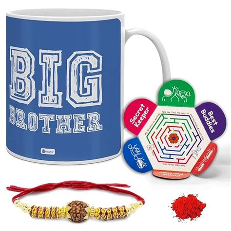 Buy Indigifts Big Brother Quote Printed Mug 330 Ml, Crystal Rakhi, Roli ...