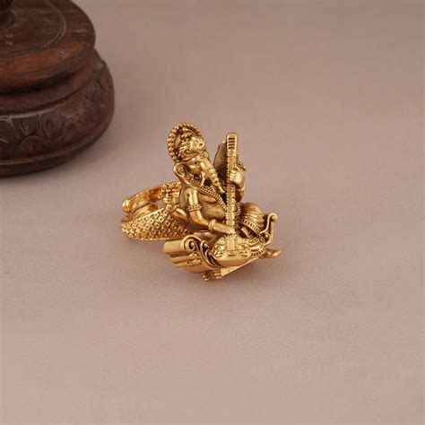 Cute antique gold plated kundan peacock finger ring I Buy now ...