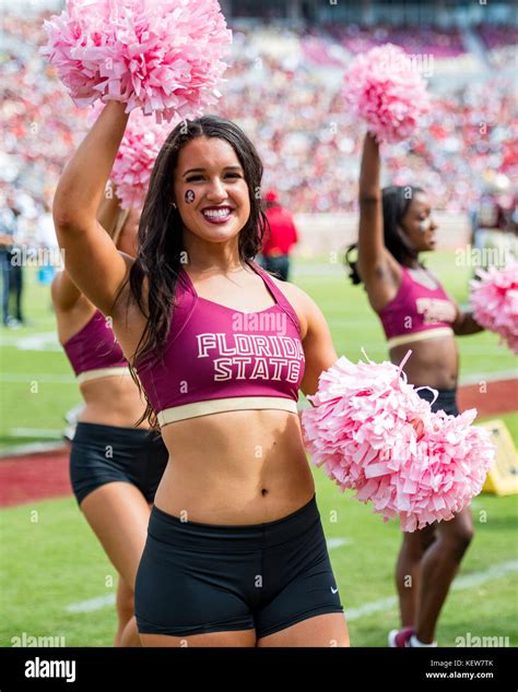 Florida State cheerleaders during the NCAA college football game ...
