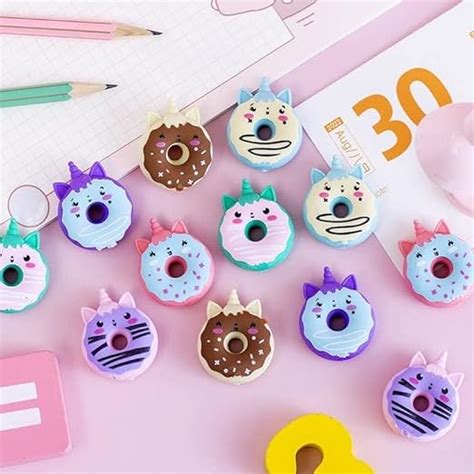 Squishy Donut Erasers – Cute Kawaii Pastel Stationery for Kids ...