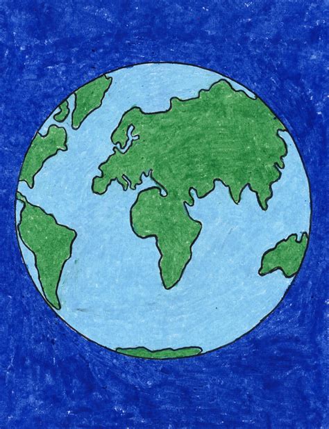 How to Draw Earth: Easy Step-by-Step Art Lesson for Kids