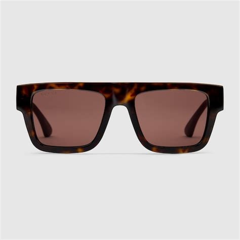 Square frame sunglasses in brown | GUCCI® US