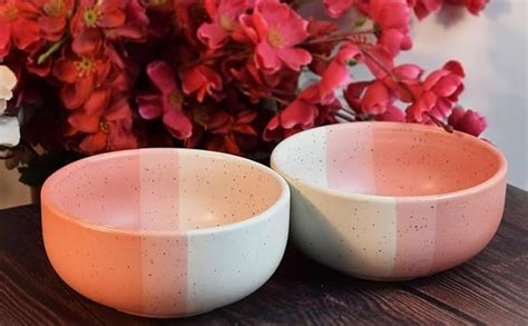 Buy KANSAL'S Handprinted Matte Finish Ceramic Serving Bowls | Set of 2 ...