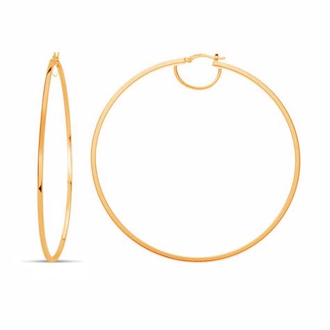 LeCalla - Buy Women Rhodium Plated BIG 80mm Italian LARGE Hoop Earrings ...