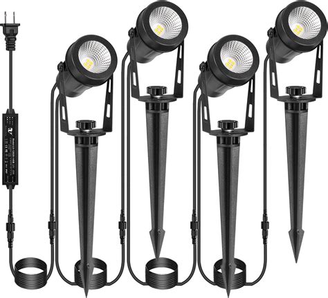 Outdoor Landscape Lighting, 4 Pack LED Outdoor Spot Lights with ...