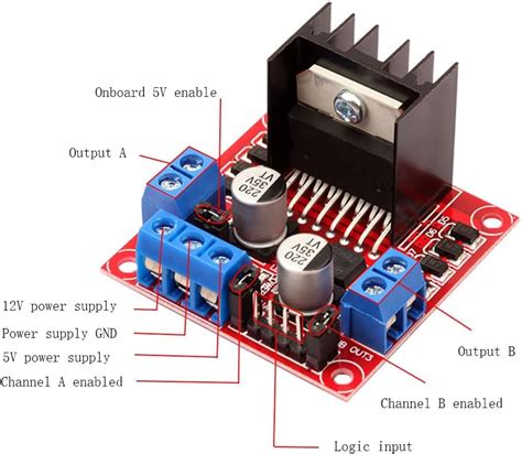 Buy 5 PCS L298N Motor Drive Controller Board Module, Stepper Motor DC ...