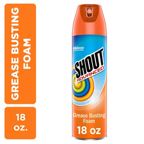 Shout Laundry Stain Remover Foam for Grease Oil and Food Stains 18 oz ...