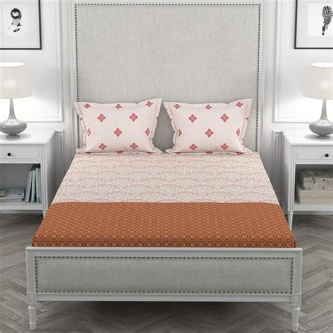 Buy PORTICO Lavender Printed 3-Piece Pink King Bedsheet Set - 274 x 274 ...