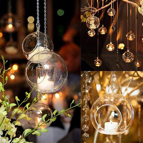 Buy Illuminate Your Space with CRAFTFRY Glass Hanging Planter Tea Light ...