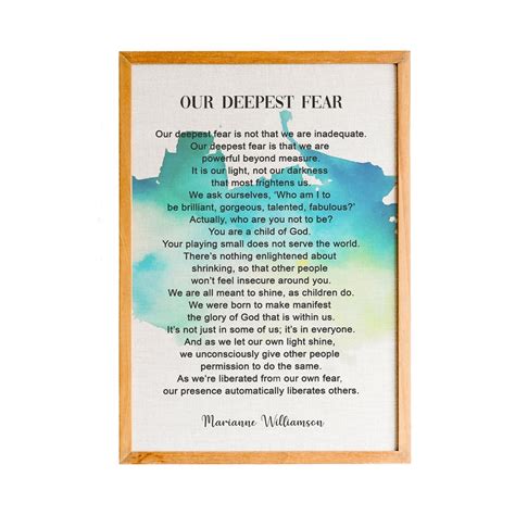 Our Deepest Fear Print, Our Deepest Fear Poem by American Poet ...