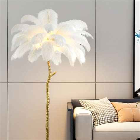 Modern Floor Lamp Creative Feather Floor Standing Light for Living Room ...