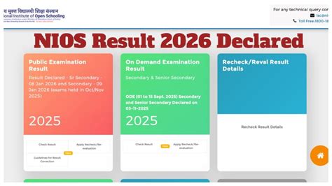 NIOS Result 2026 Declared – Direct Link to Download...