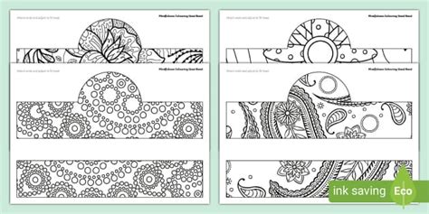Mindfulness Colouring Headband (teacher made) - Twinkl