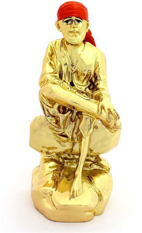 Om Pooja Shop Shirdi Sai Baba Gold Plated Statue Decorative Showpiece ...