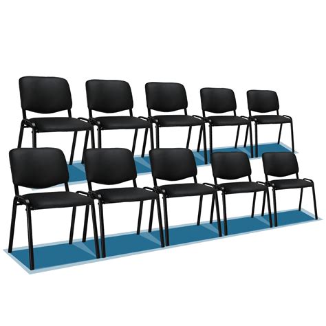 Buy VINGLI Waiting Room Chairs, 10-Pack PU Church Chairs Conference ...