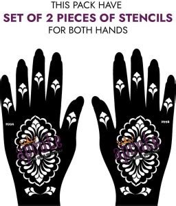 APCUTE Mehandi Henna Temperory Tattoo Design Stencils Sticker for Hand ...