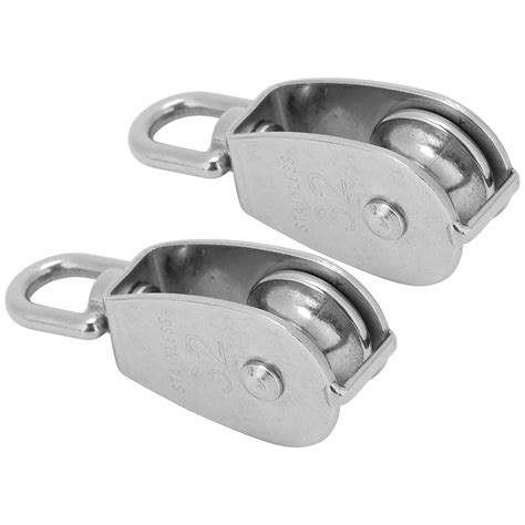 Wire Towing Wheel, Single Pulley 360° Rotating Rust?Proof with 2 Single ...