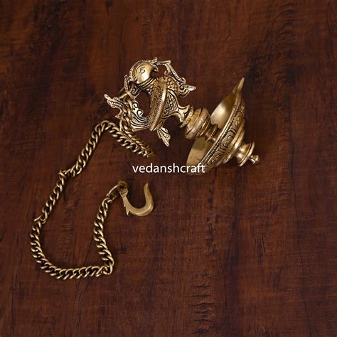 Brass Ethnic Hanging Peacock Diya – Vedansh Craft