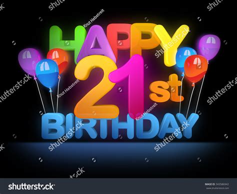 Happy 21st Birthday Title Big Letters Stock Illustration 343586942 ...