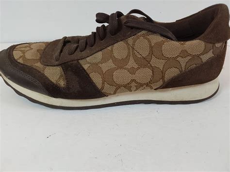 COACH Mason Jacquard Brown Tennis Shoes Sneakers Wome… - Gem