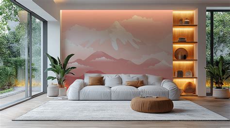 Pink Snow-Capped Mountain Wallpaper for Pretty Girls Rooms