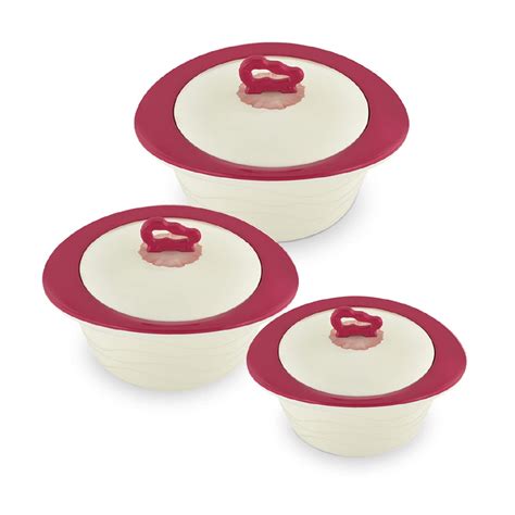 Buy Trueware Zinna Impluse Casserole Set of 3,750ml/1000ml/1500ml Inner ...