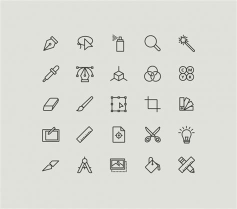 25 Simple Graphic Design Icons