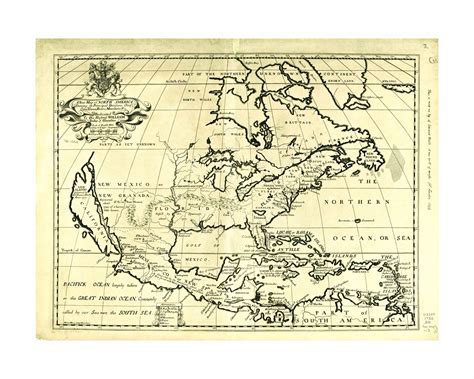 1722 New Map of North America – Vintage Colonial Era Map, Historic ...