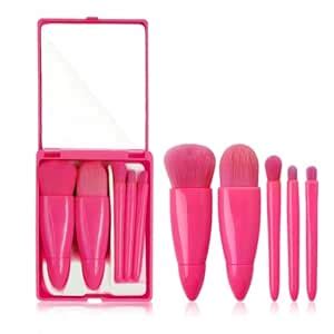 Gleva 5 Pcs Travel Friendly Mini Makeup Brush Set, Compact Size ...