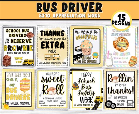 Bus Driver Appreciation Sign Bundle | Bus Driver Safety Week | Muffin ...