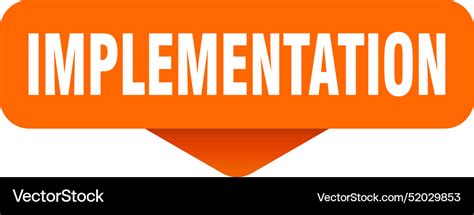 Implementation sticker sign Royalty Free Vector Image