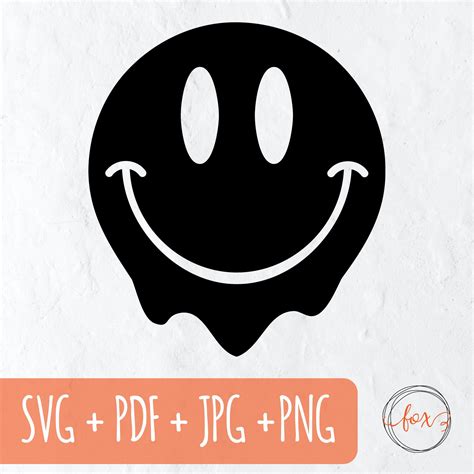 Melty Smiley SVG Design Smiley Face SVG Cricut SVG File - Etsy