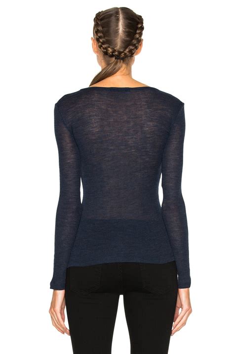 Alexander Wang Sheer Rib Cardigan Top in Marine | FWRD