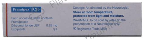 Pramipex 0.25mg Tablet 10s: View Uses, Side Effects, Price and ...