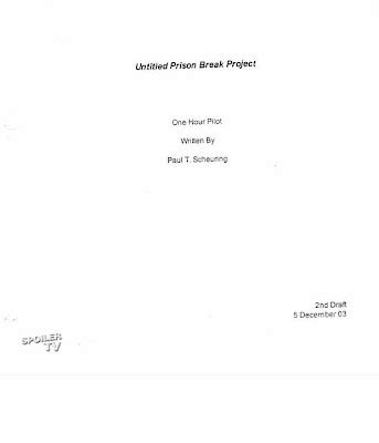 Image result for Prison Breaker Script