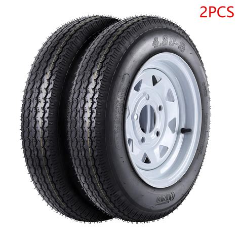 Emorefun 2PCS Trailer Tires 4.80-8 4.80x8 480-8 4.80-8 Tire With 8 ...