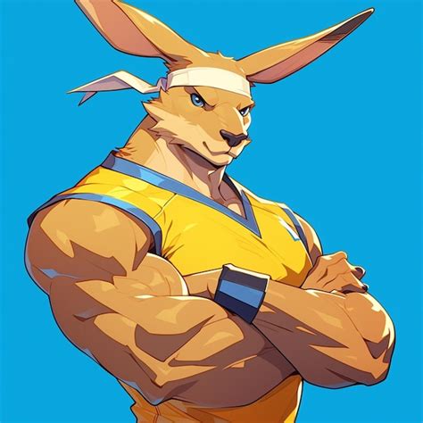 A lively kangaroo fitness trainer cartoon style | Premium AI-generated ...
