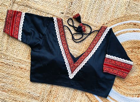 Cotton Silk V Neck - ready made blouse – Jelda